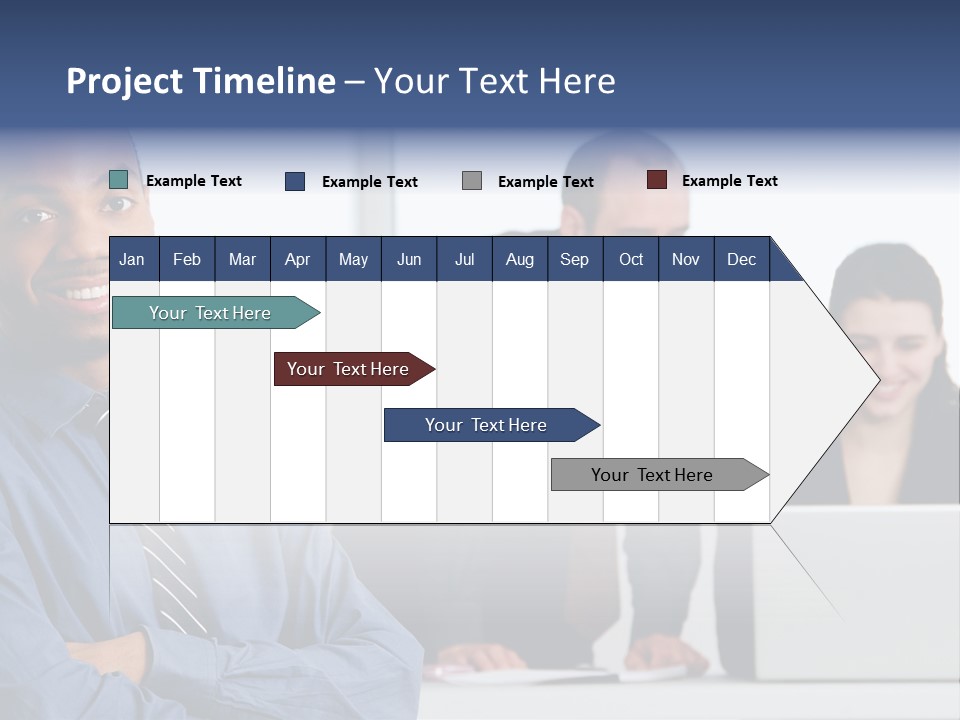 A Group Of People Sitting At A Table With A Laptop PowerPoint Template