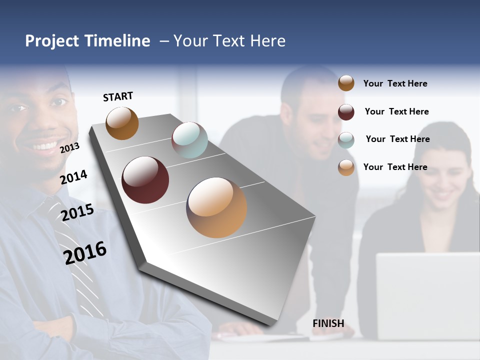 A Group Of People Sitting At A Table With A Laptop PowerPoint Template