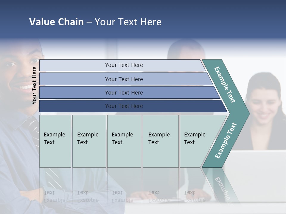 A Group Of People Sitting At A Table With A Laptop PowerPoint Template