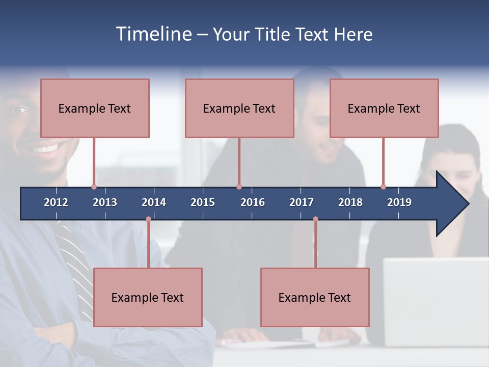 A Group Of People Sitting At A Table With A Laptop PowerPoint Template