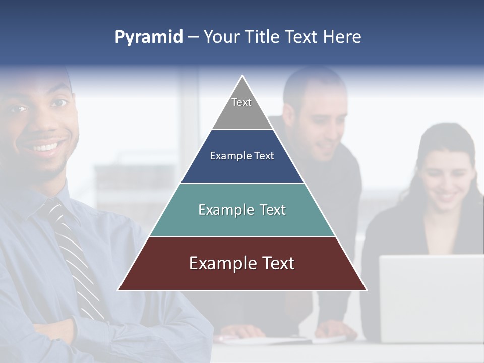 A Group Of People Sitting At A Table With A Laptop PowerPoint Template