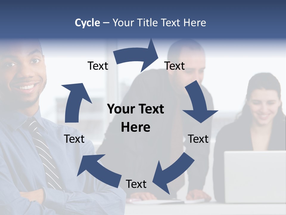 A Group Of People Sitting At A Table With A Laptop PowerPoint Template