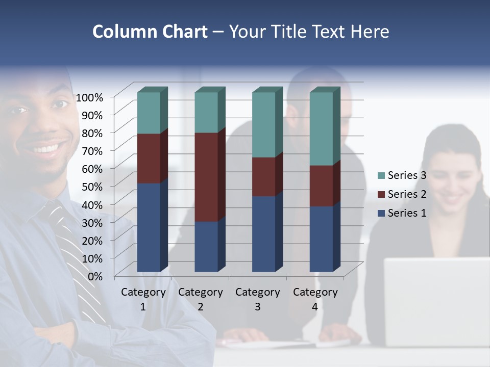 A Group Of People Sitting At A Table With A Laptop PowerPoint Template