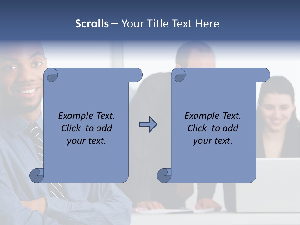 A Group Of People Sitting At A Table With A Laptop PowerPoint Template
