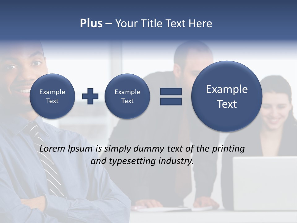 A Group Of People Sitting At A Table With A Laptop PowerPoint Template