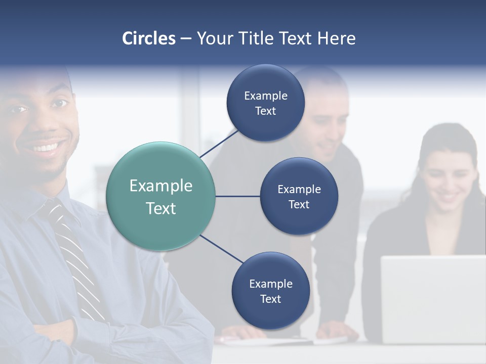 A Group Of People Sitting At A Table With A Laptop PowerPoint Template