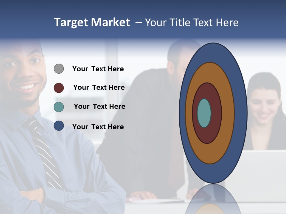 A Group Of People Sitting At A Table With A Laptop PowerPoint Template