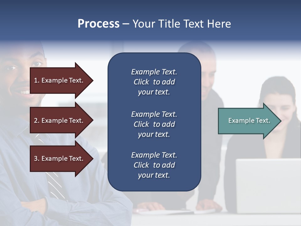 A Group Of People Sitting At A Table With A Laptop PowerPoint Template