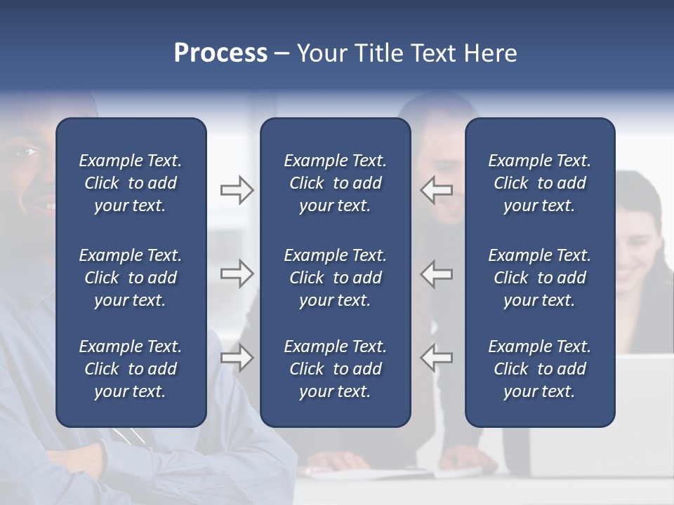 A Group Of People Sitting At A Table With A Laptop PowerPoint Template