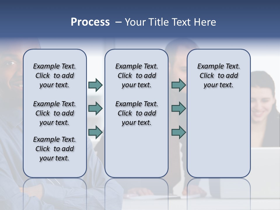 A Group Of People Sitting At A Table With A Laptop PowerPoint Template
