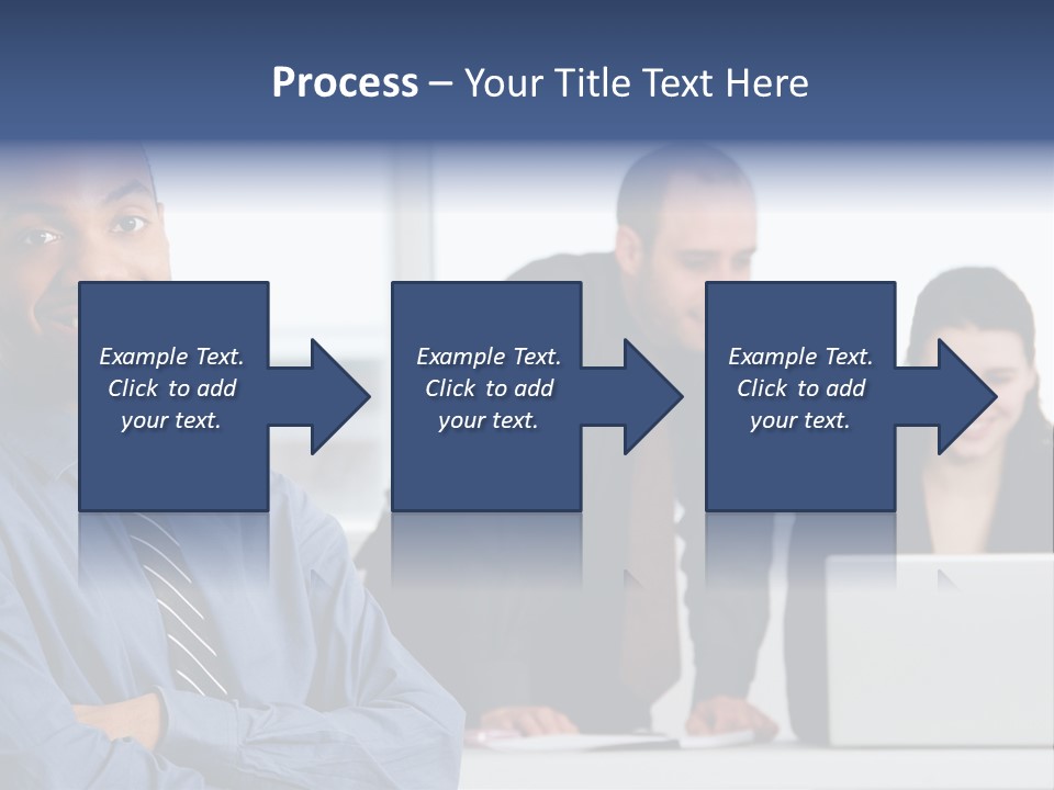 A Group Of People Sitting At A Table With A Laptop PowerPoint Template
