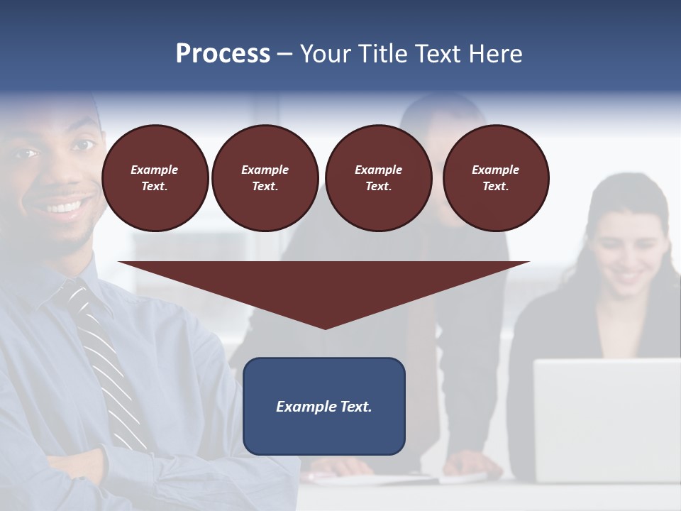 A Group Of People Sitting At A Table With A Laptop PowerPoint Template