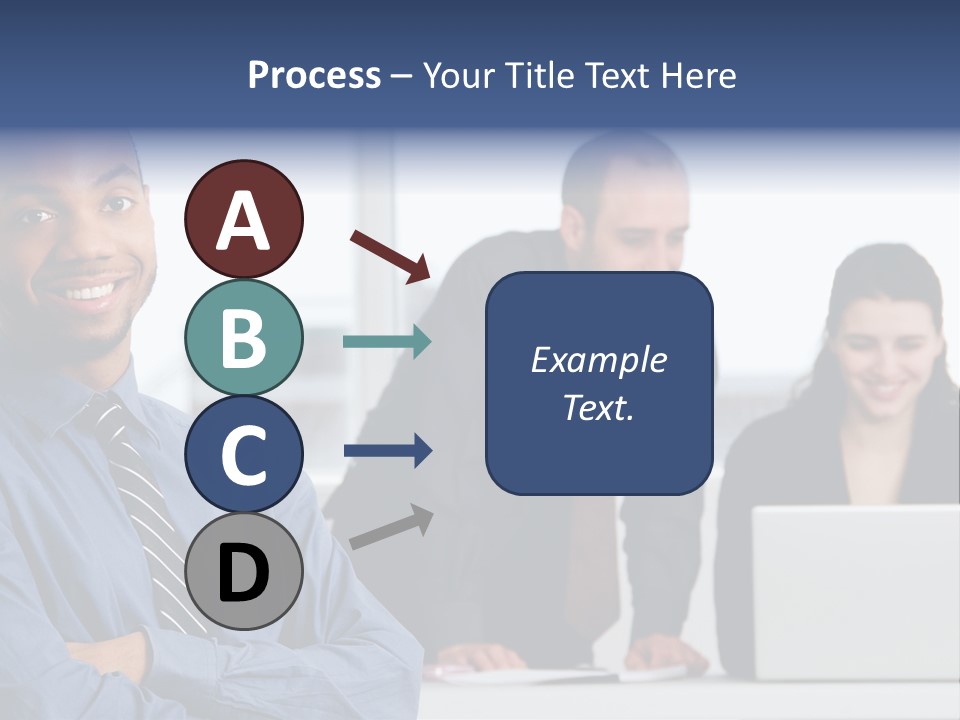 A Group Of People Sitting At A Table With A Laptop PowerPoint Template