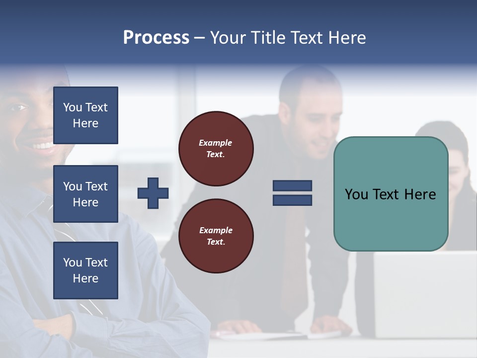 A Group Of People Sitting At A Table With A Laptop PowerPoint Template