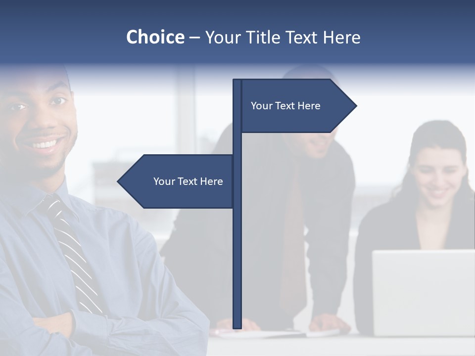 A Group Of People Sitting At A Table With A Laptop PowerPoint Template