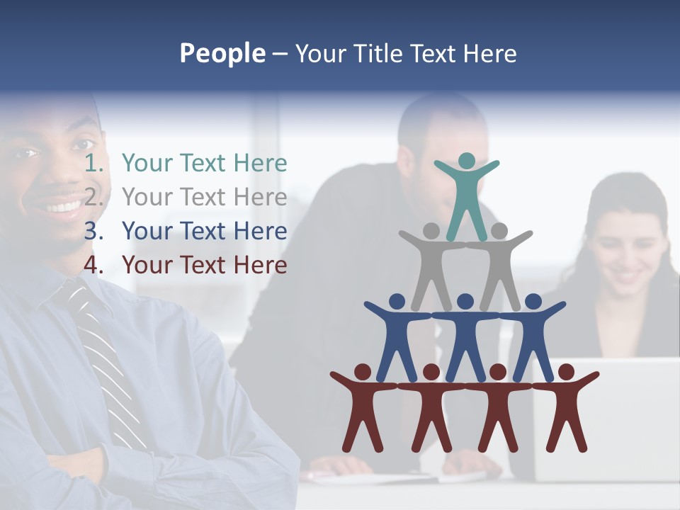 A Group Of People Sitting At A Table With A Laptop PowerPoint Template