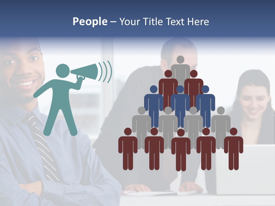 A Group Of People Sitting At A Table With A Laptop PowerPoint Template