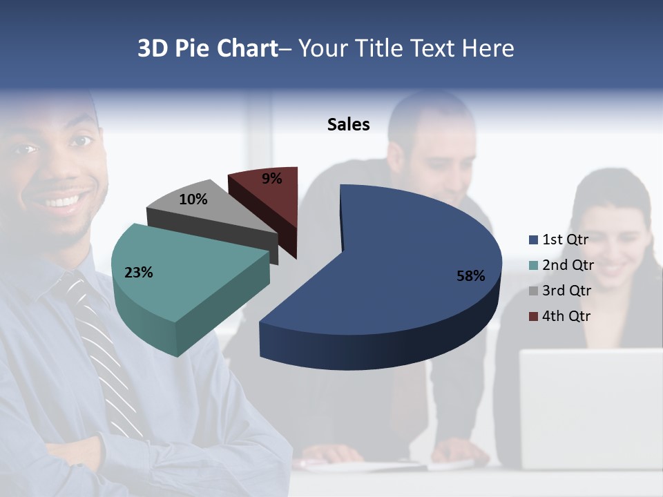 A Group Of People Sitting At A Table With A Laptop PowerPoint Template