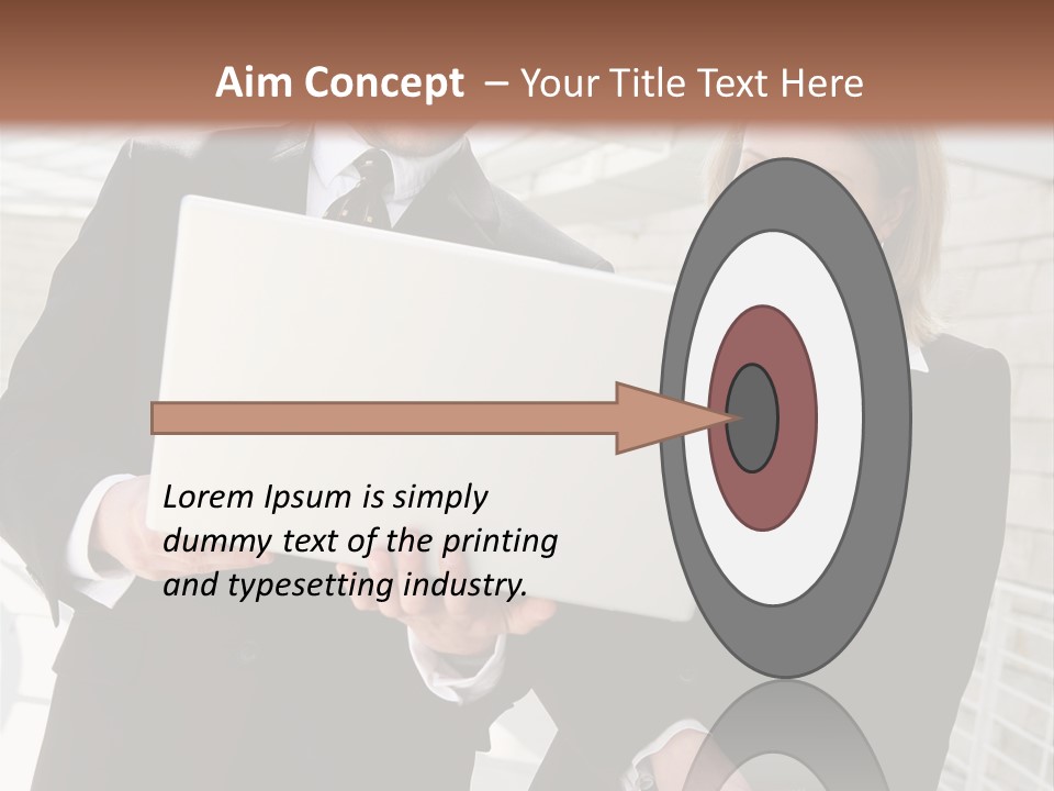 A Man And Woman In Business Attire Holding A Laptop PowerPoint Template