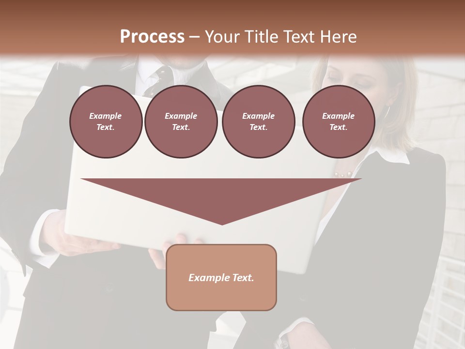 A Man And Woman In Business Attire Holding A Laptop PowerPoint Template