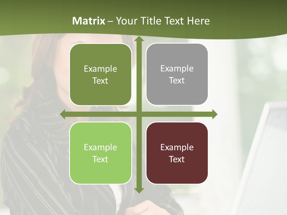 A Woman Sitting At A Desk With A Laptop PowerPoint Template