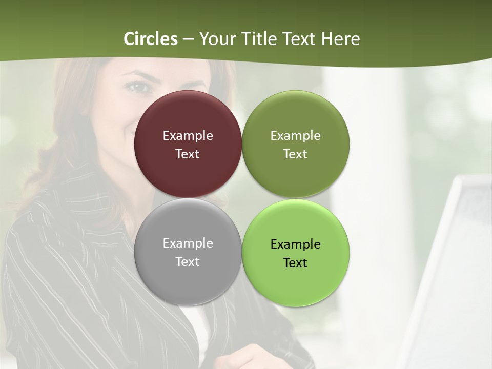 A Woman Sitting At A Desk With A Laptop PowerPoint Template