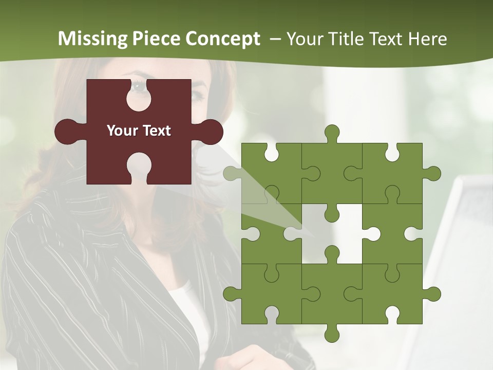 A Woman Sitting At A Desk With A Laptop PowerPoint Template