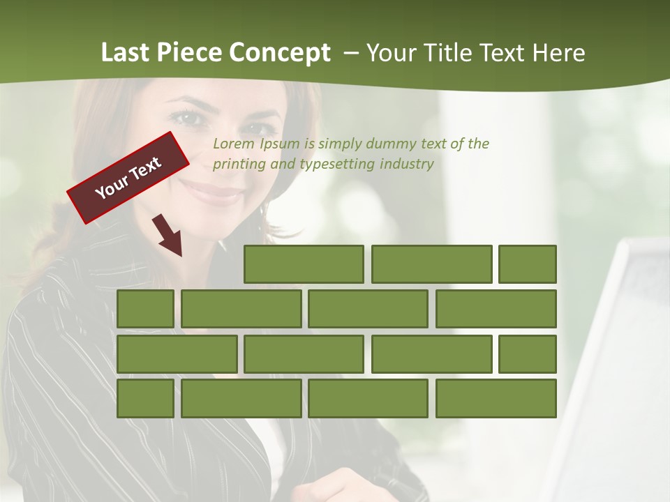 A Woman Sitting At A Desk With A Laptop PowerPoint Template