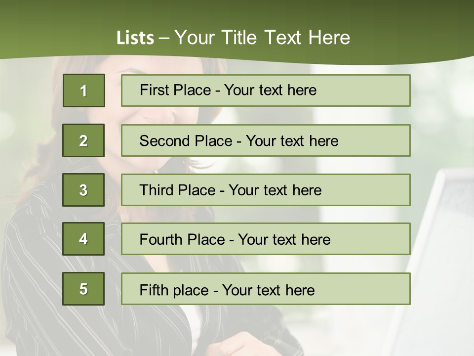 A Woman Sitting At A Desk With A Laptop PowerPoint Template