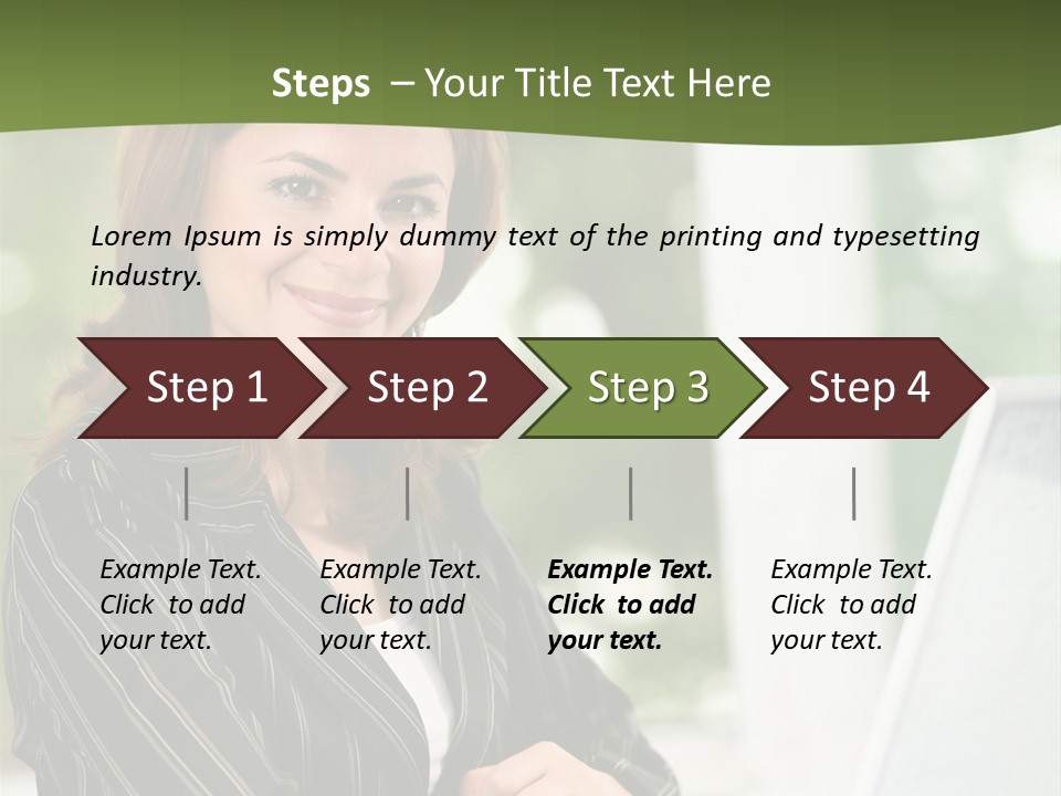 A Woman Sitting At A Desk With A Laptop PowerPoint Template