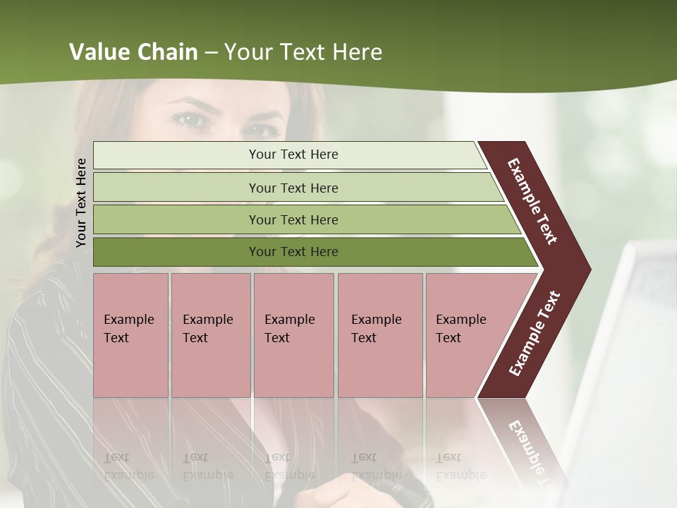 A Woman Sitting At A Desk With A Laptop PowerPoint Template