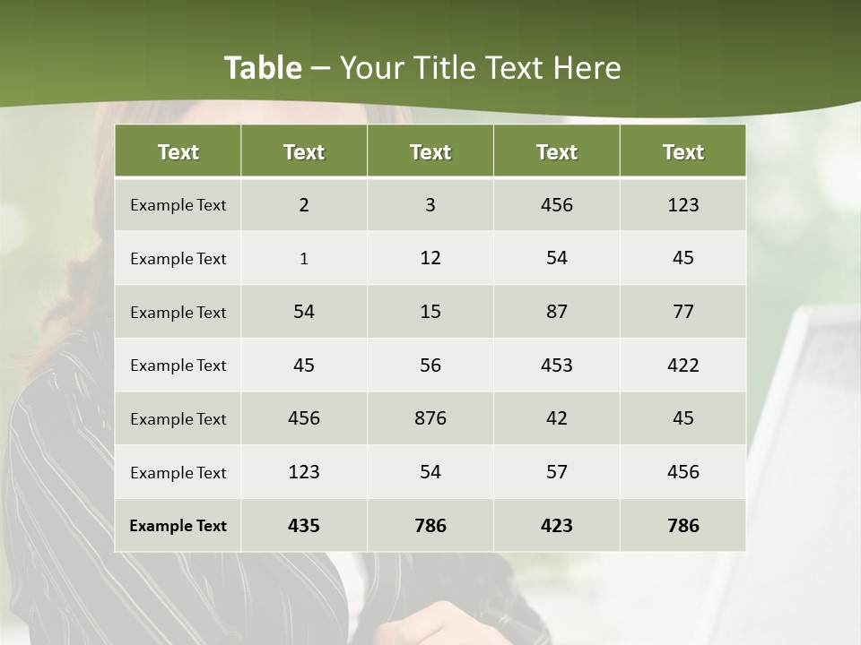 A Woman Sitting At A Desk With A Laptop PowerPoint Template