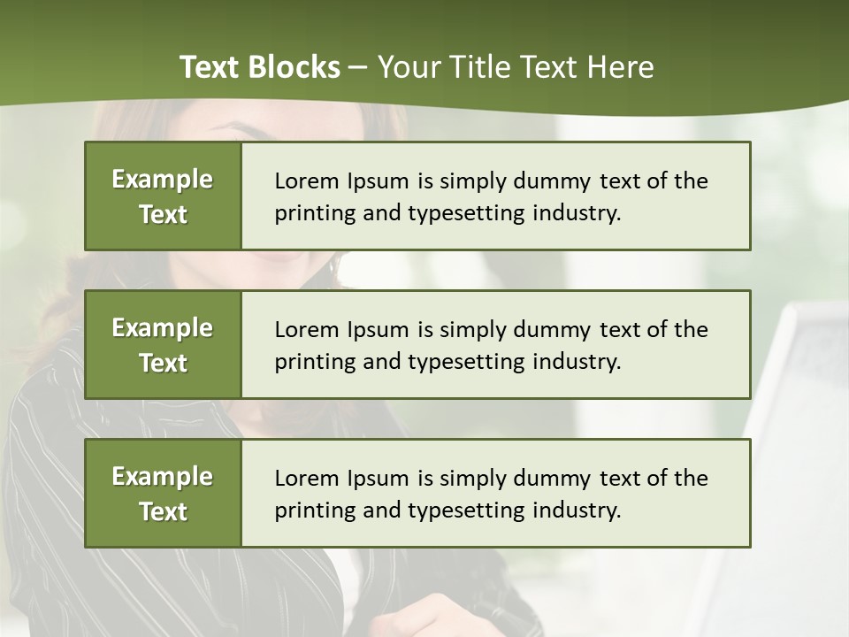 A Woman Sitting At A Desk With A Laptop PowerPoint Template