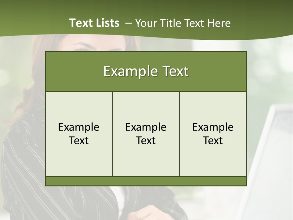 A Woman Sitting At A Desk With A Laptop PowerPoint Template