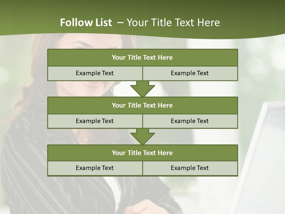 A Woman Sitting At A Desk With A Laptop PowerPoint Template