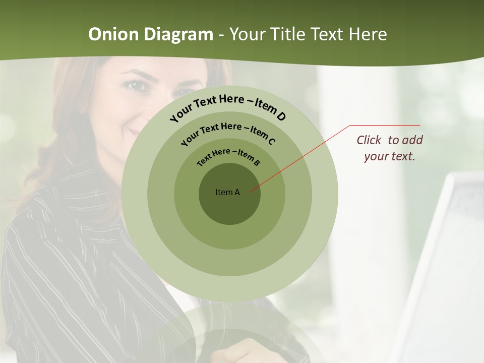 A Woman Sitting At A Desk With A Laptop PowerPoint Template