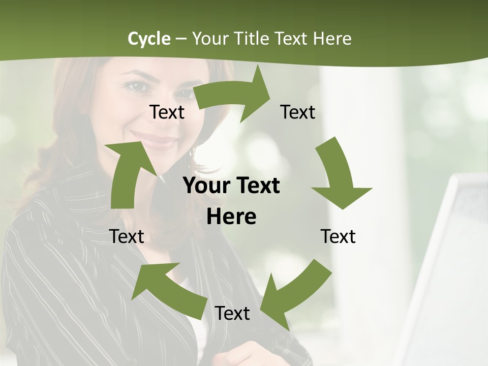 A Woman Sitting At A Desk With A Laptop PowerPoint Template