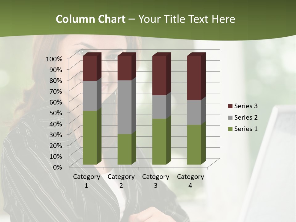 A Woman Sitting At A Desk With A Laptop PowerPoint Template
