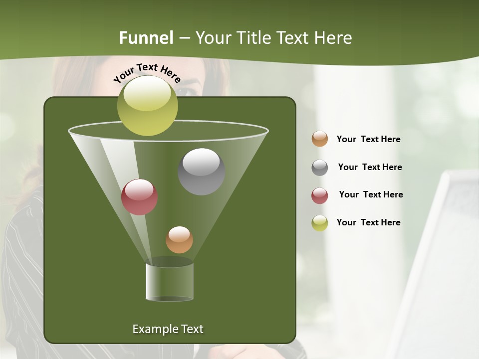 A Woman Sitting At A Desk With A Laptop PowerPoint Template