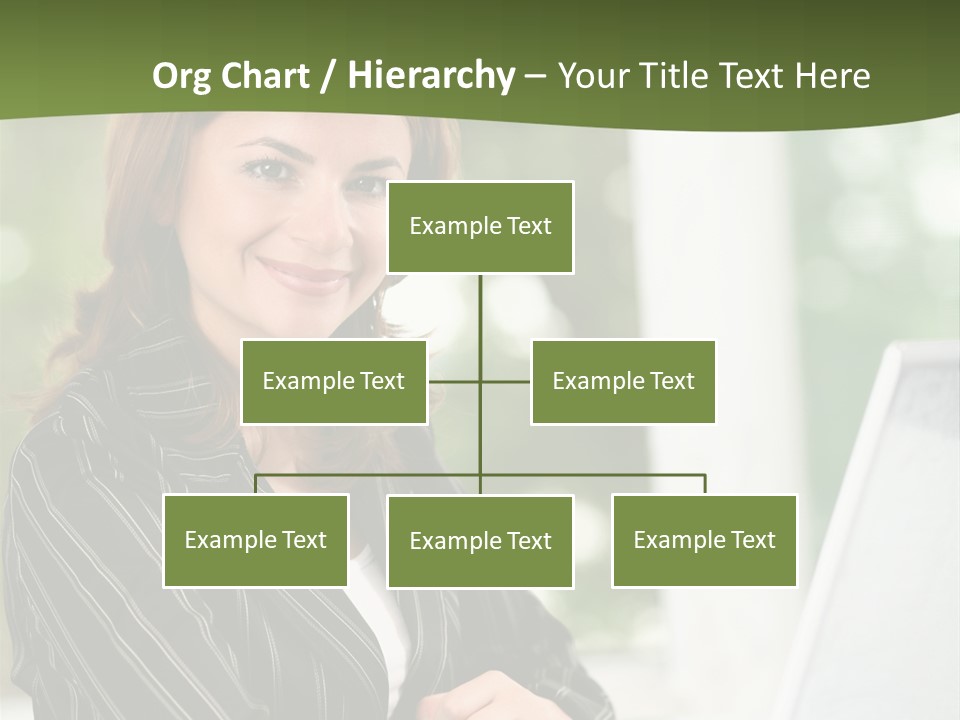 A Woman Sitting At A Desk With A Laptop PowerPoint Template