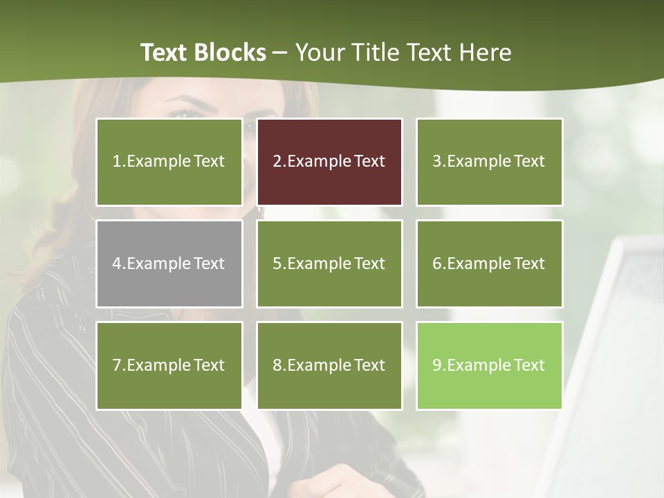 A Woman Sitting At A Desk With A Laptop PowerPoint Template