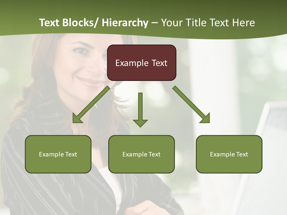 A Woman Sitting At A Desk With A Laptop PowerPoint Template