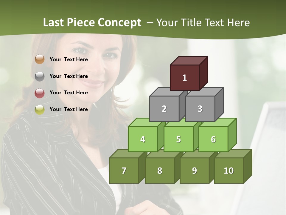 A Woman Sitting At A Desk With A Laptop PowerPoint Template