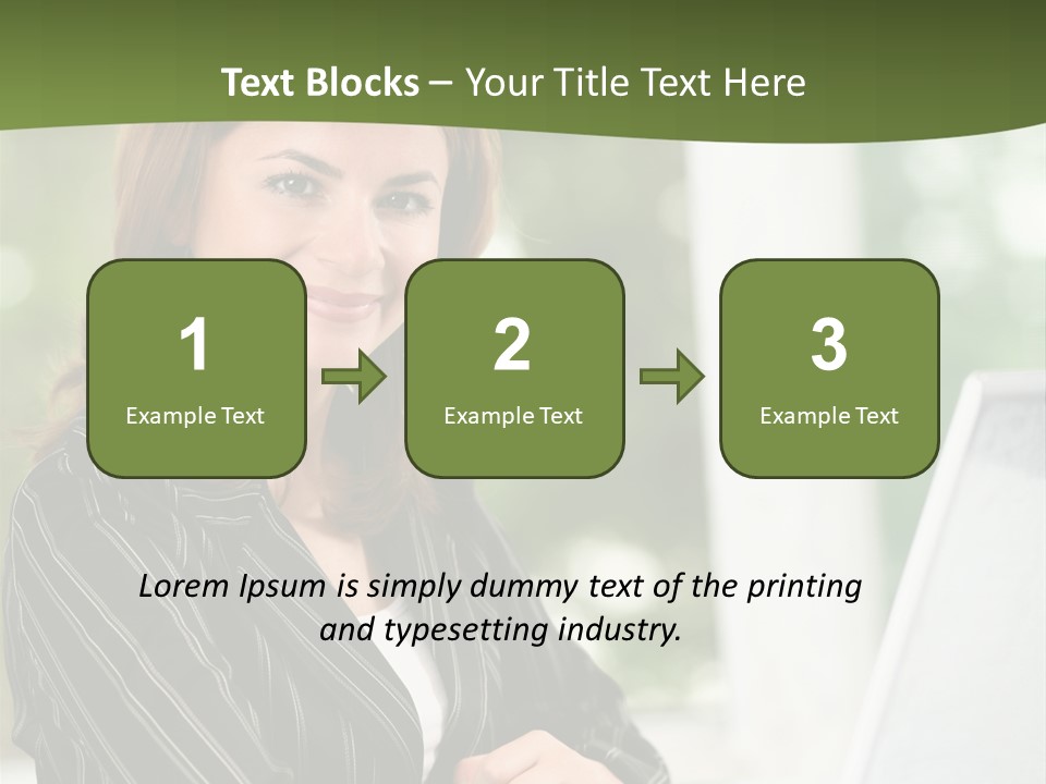 A Woman Sitting At A Desk With A Laptop PowerPoint Template
