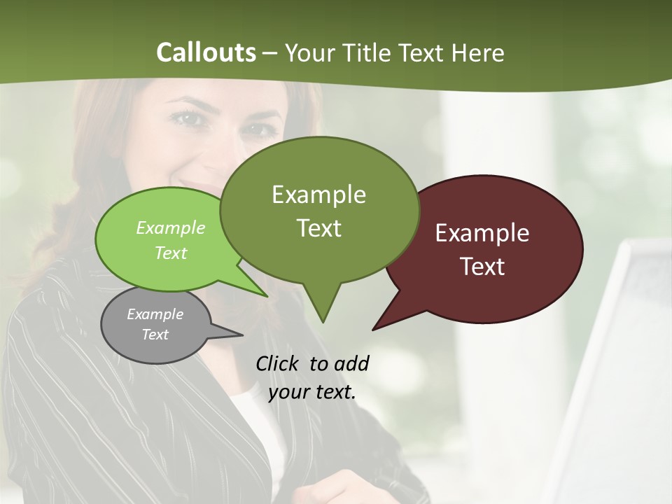 A Woman Sitting At A Desk With A Laptop PowerPoint Template