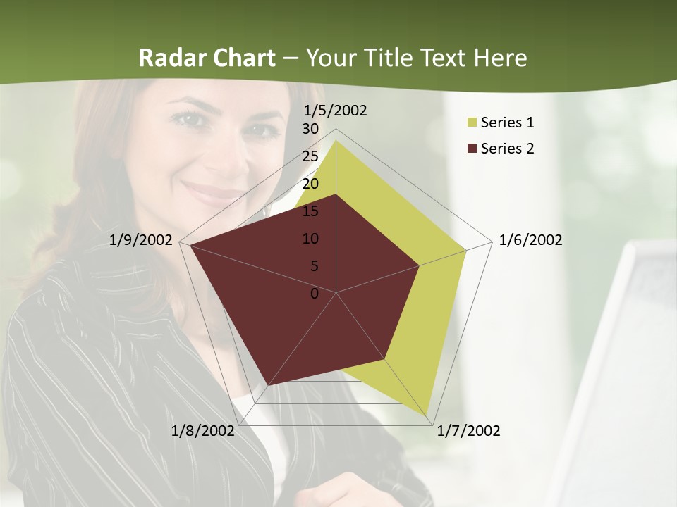A Woman Sitting At A Desk With A Laptop PowerPoint Template