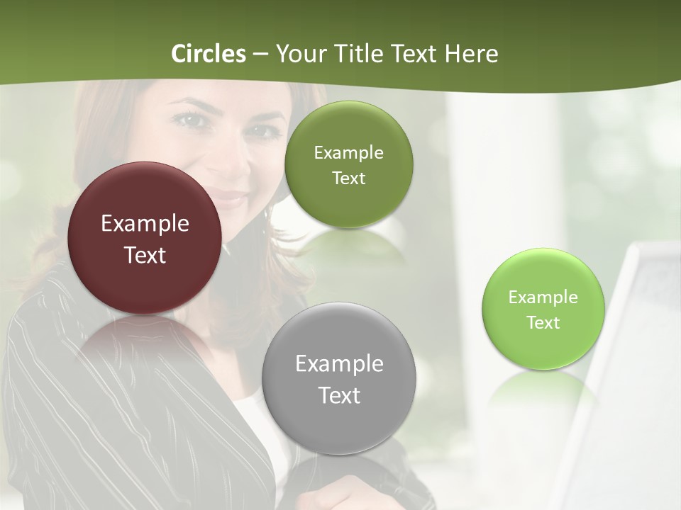 A Woman Sitting At A Desk With A Laptop PowerPoint Template