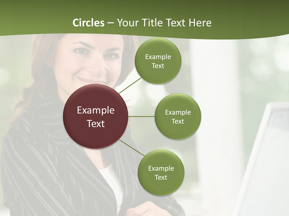 A Woman Sitting At A Desk With A Laptop PowerPoint Template