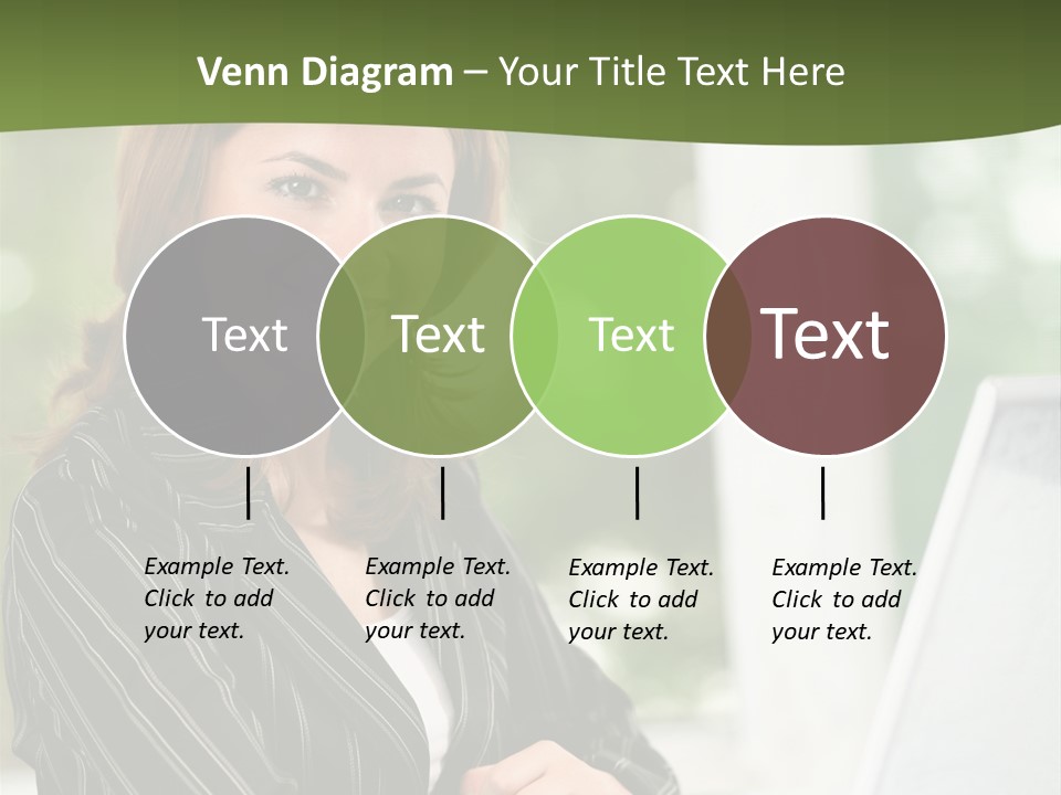 A Woman Sitting At A Desk With A Laptop PowerPoint Template