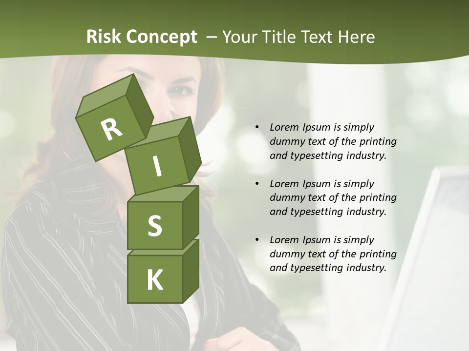 A Woman Sitting At A Desk With A Laptop PowerPoint Template